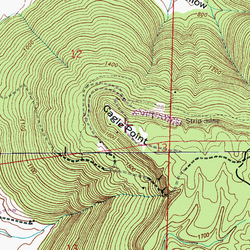 Topographic Map of Cagle Point, AL