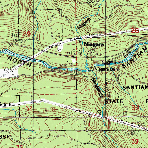 Topographic Map of Minto Dam, OR
