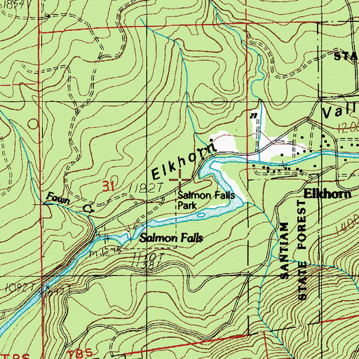 Topographic Map of Darling Creek, OR