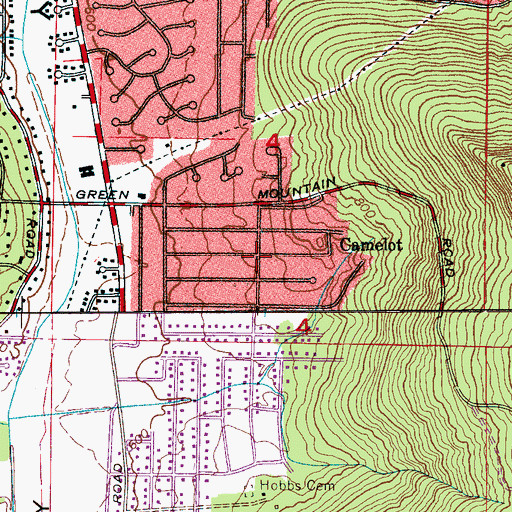 Topographic Map of Camelot, AL
