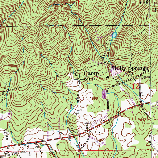 Topographic Map of Camp Zinn, AL