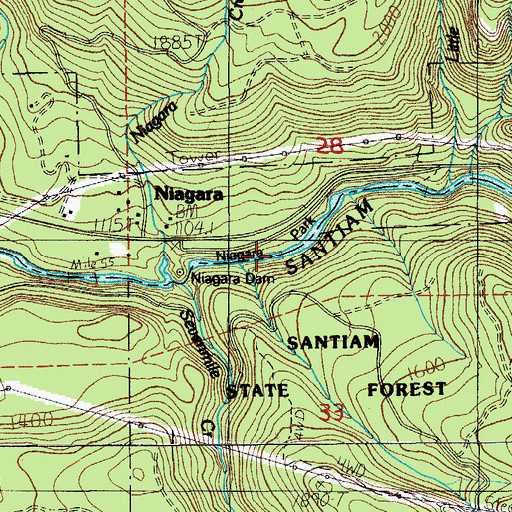 Topographic Map of Green Creek, OR