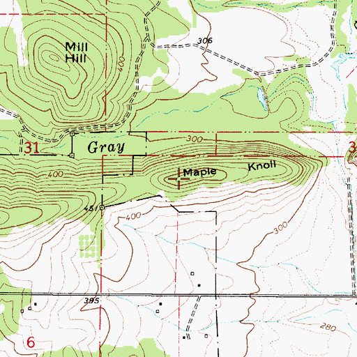 Topographic Map of Maple Knoll, OR
