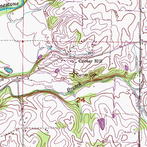 Topographic Map of Carter Cemetery, AL