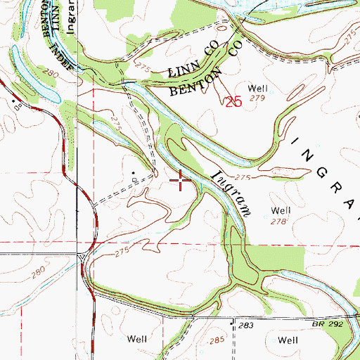 Topographic Map of Blue Lake Slough, OR
