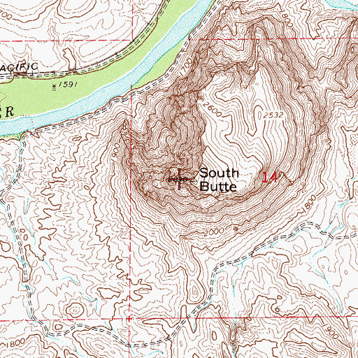 Topographic Map of South Butte, AZ