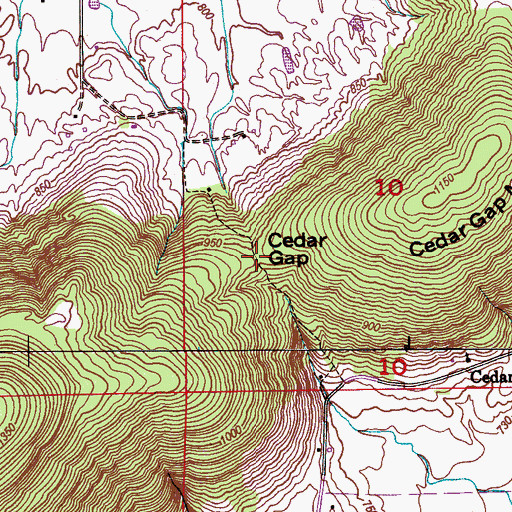 Topographic Map of Cedar Gap, AL