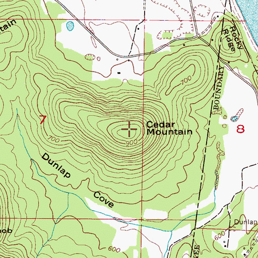 Topographic Map of Cedar Mountain, AL