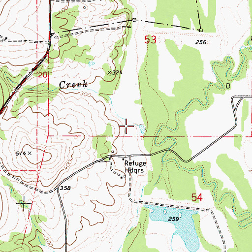 Topographic Map of Brown Creek, OR