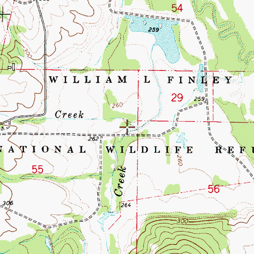 Topographic Map of Hull Creek, OR
