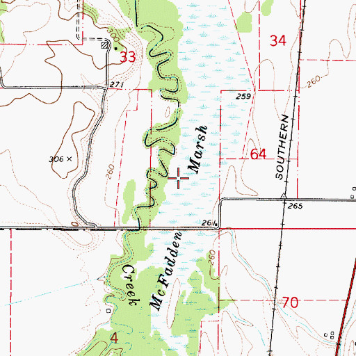 Topographic Map of McFadden Marsh, OR