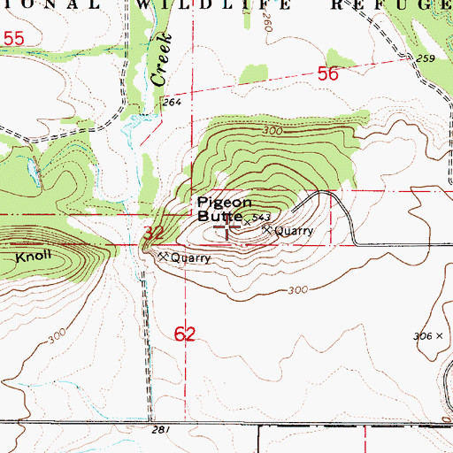 Topographic Map of Pigeon Butte, OR