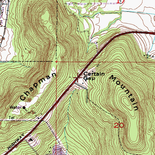 Topographic Map of Certain Gap, AL