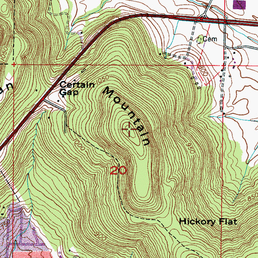Topographic Map of Chapman Mountain, AL