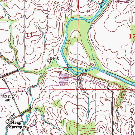 Topographic Map of Chase Creek, AL