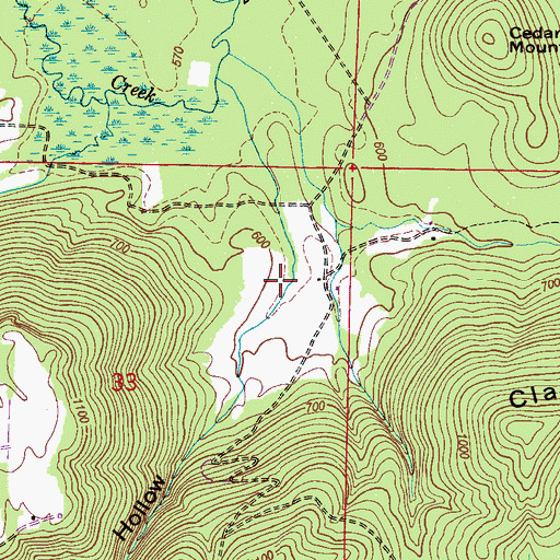 Topographic Map of Cherry Hollow, AL