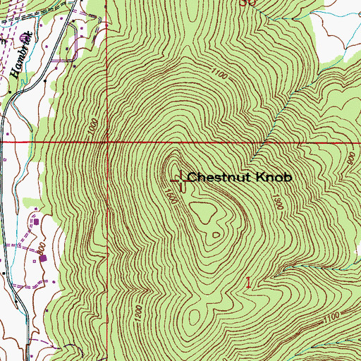 Topographic Map of Chestnut Knob, AL