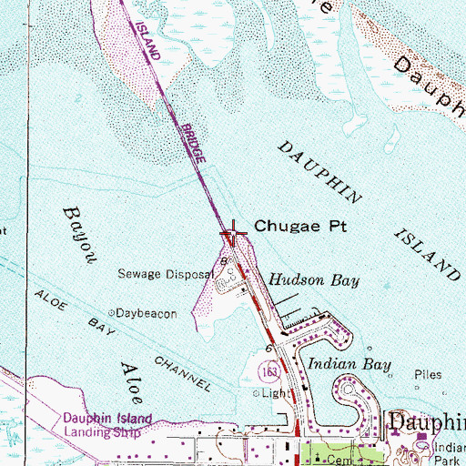 Topographic Map of Chugae Point, AL