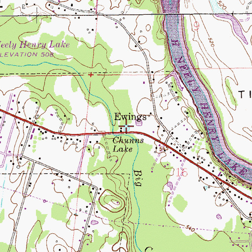Topographic Map of Chums Lake, AL