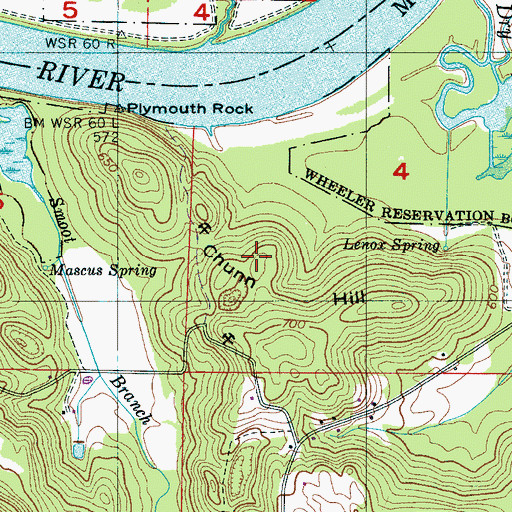 Topographic Map of Chunn Hill, AL