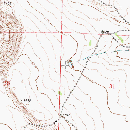 Topographic Map of Cork Reservoir Number Seven, OR