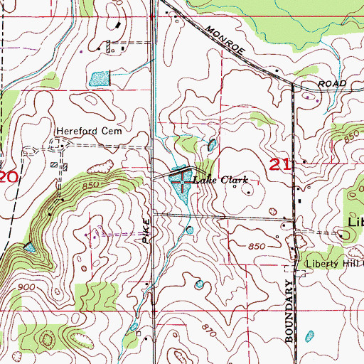 Topographic Map of Lake Clark, AL
