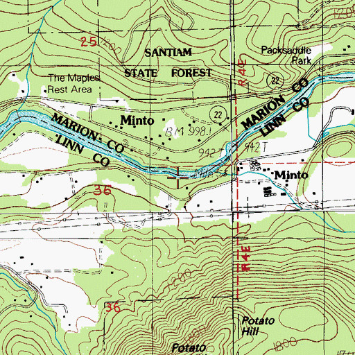 Topographic Map of Burbank Creek, OR