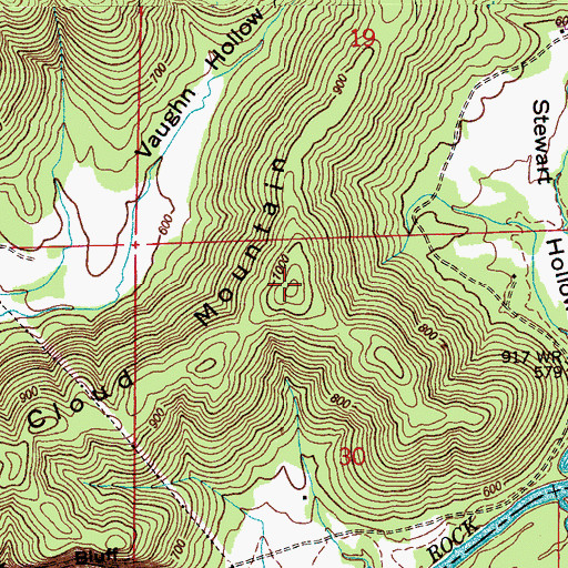 Topographic Map of Cloud Mountain, AL