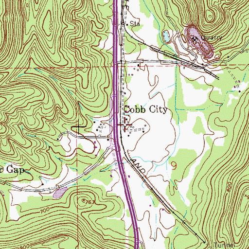 Topographic Map of Cobb City, AL