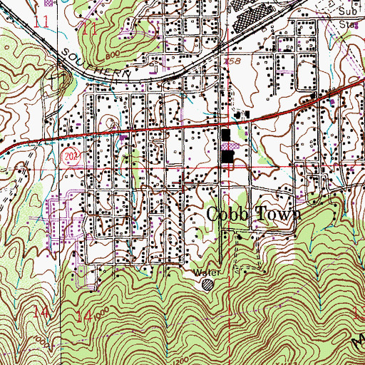 Topographic Map of West End Anniston, AL