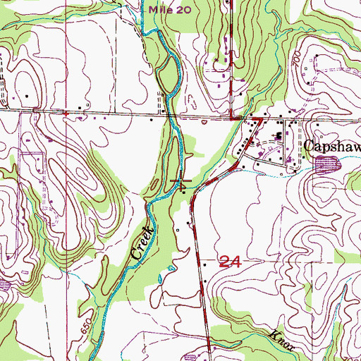 Topographic Map of Copperrun Branch, AL