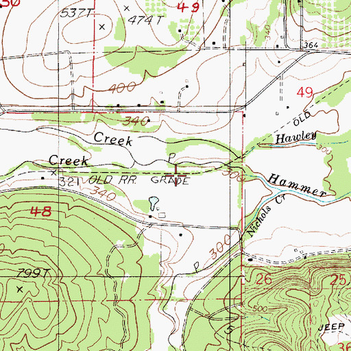 Topographic Map of Munsey (historical), OR