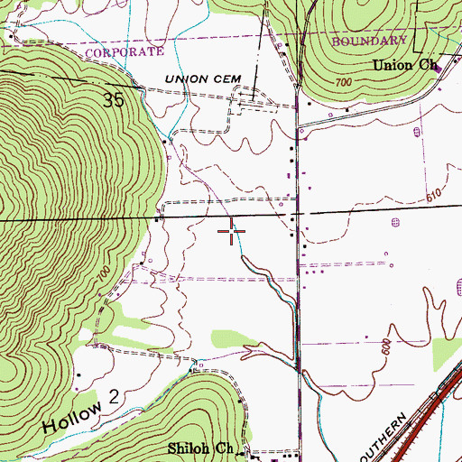Topographic Map of Cotton Cove, AL