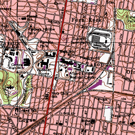 Topographic Map of Albert Einstein Medical Center, PA