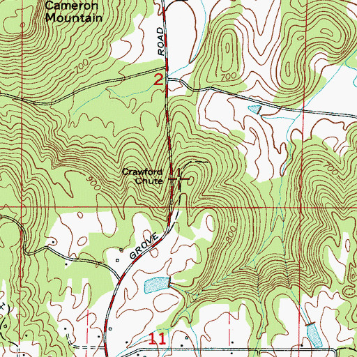 Topographic Map of Crawford Chute, AL