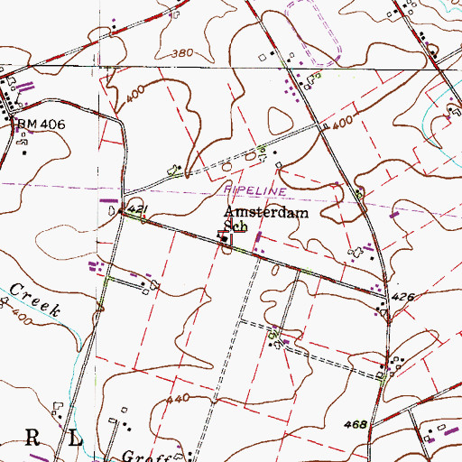 Topographic Map of Amsterdam School, PA