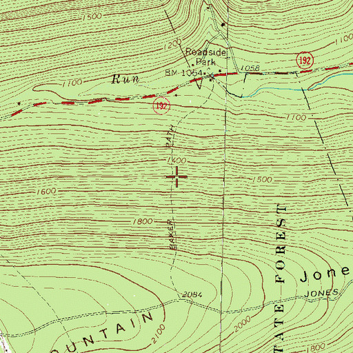 Topographic Map of Baker Path, PA