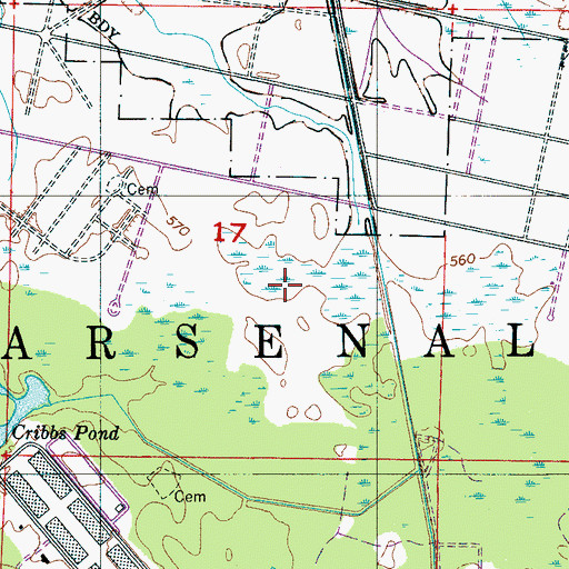 Topographic Map of Cribbs Pond, AL