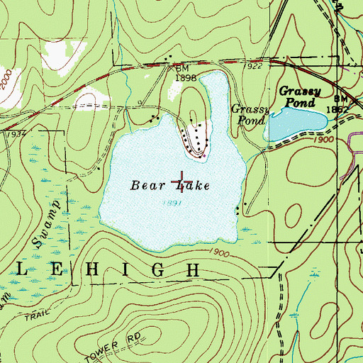 Topographic Map of Bear Lake, PA