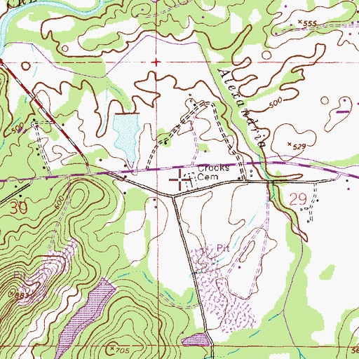 Topographic Map of Crooks Cemetery, AL