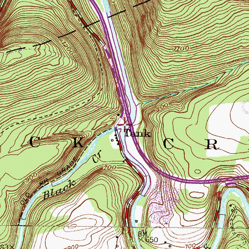 Topographic Map of Black Creek, PA