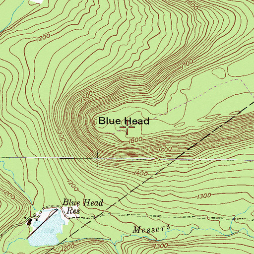 Topographic Map of Blue Head, PA