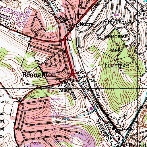 Topographic Map of Broughton, PA