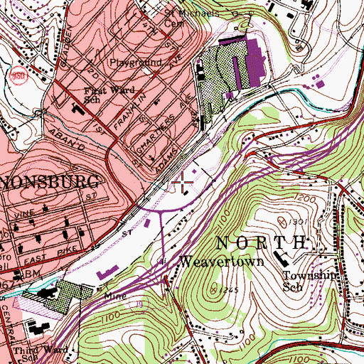 Topographic Map of Brush Run, PA