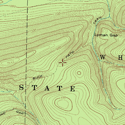 Topographic Map of Buck Path Trail, PA