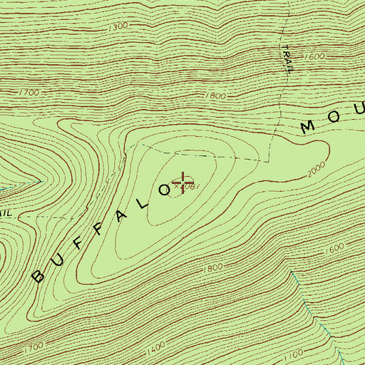 Topographic Map of Buffalo Mountain, PA