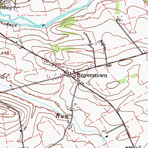 Topographic Map of Buyerstown, PA