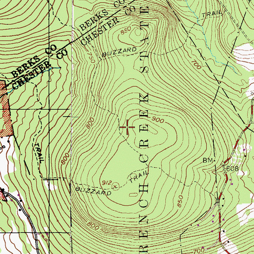Topographic Map of Buzzard Trail, PA