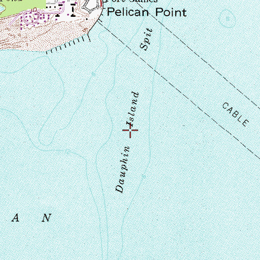 Topographic Map of Dauphin Island Spit, AL