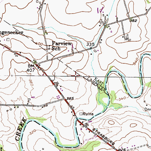 Topographic Map of Carpenter Church, PA